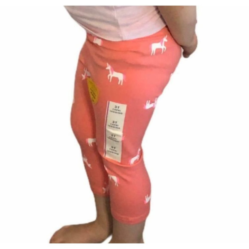 NWT Cat and Jack Unicorn Leggings Toddler Lot of 2 Pink Pants Pull On  3T - Picture 3 of 11